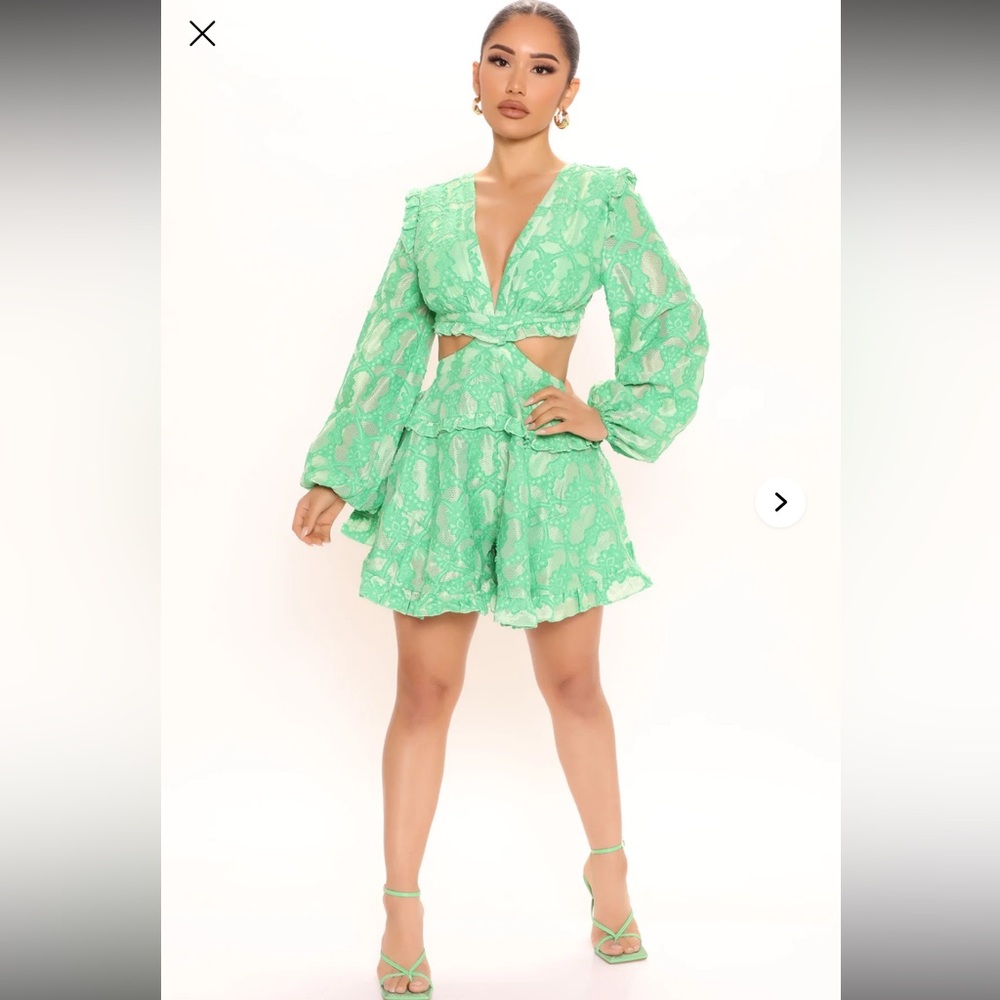 Sweet Intentions Romper - Green - Picture 4 of 5